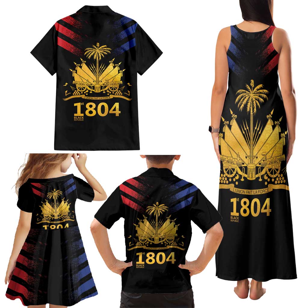 Haiti Independence Day Family Matching Tank Maxi Dress and Hawaiian Shirt The First Black Republic Since 1804 LT9 - Polynesian Pride