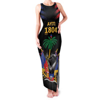 Haiti Independence Day Family Matching Tank Maxi Dress and Hawaiian Shirt The First Black Republic Since 1804 LT9 Mom's Dress Blakc - Polynesian Pride
