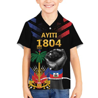 Haiti Independence Day Family Matching Tank Maxi Dress and Hawaiian Shirt The First Black Republic Since 1804 LT9 Son's Shirt Blakc - Polynesian Pride