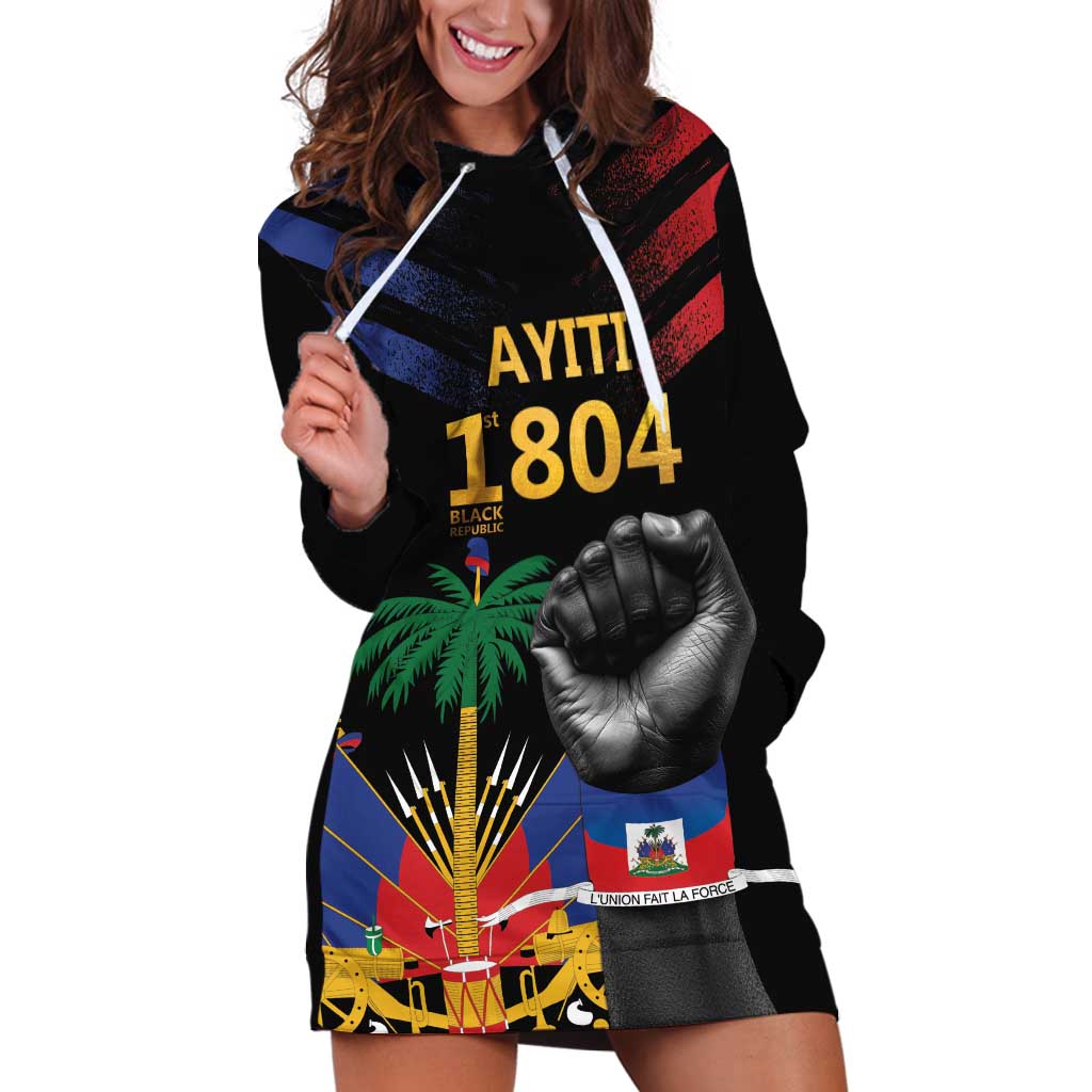 Haiti Independence Day Hoodie Dress The First Black Republic Since 1804 LT9 Blakc - Polynesian Pride