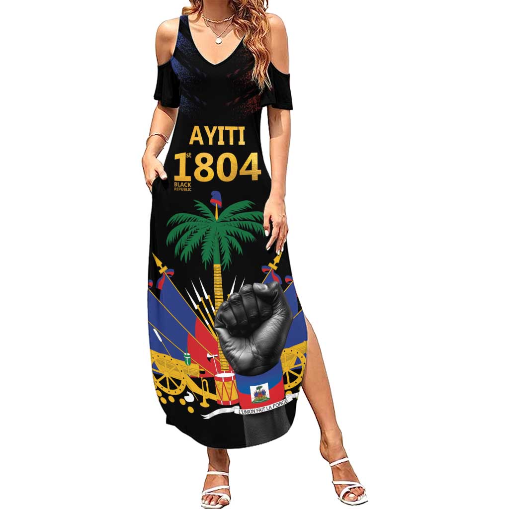 Haiti Independence Day Summer Maxi Dress The First Black Republic Since 1804 LT9 Women Blakc - Polynesian Pride