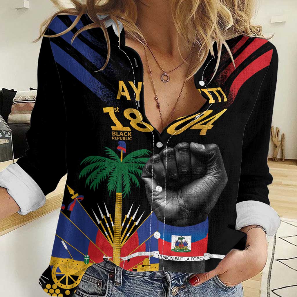 Haiti Independence Day Women Casual Shirt The First Black Republic Since 1804 LT9 Female Blakc - Polynesian Pride