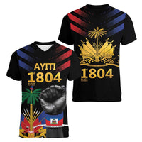 Haiti Independence Day Women V-Neck T-Shirt The First Black Republic Since 1804