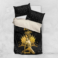 Haitian Negre Marron 1804 Bedding Set Black Polynesian Pattern