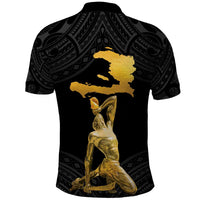 Haitian Negre Marron 1804 Polo Shirt Black Polynesian Pattern
