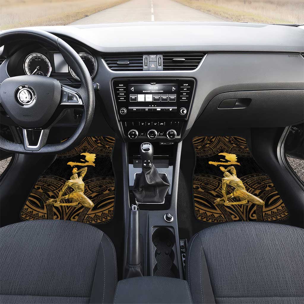 Haitian Negre Marron 1804 Car Mats Gold Polynesian Pattern
