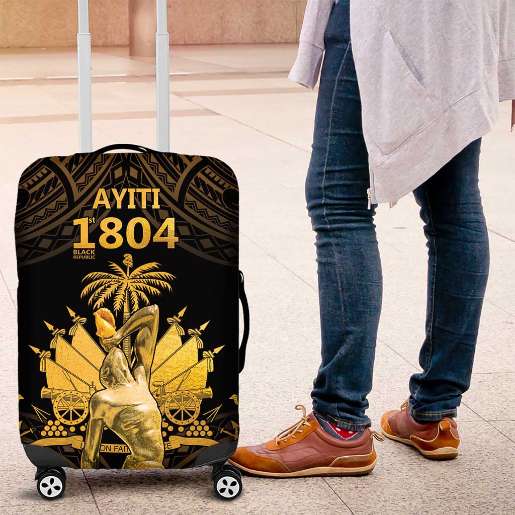 Haitian Negre Marron 1804 Luggage Cover Gold Polynesian Pattern LT9 Gold - Polynesian Pride