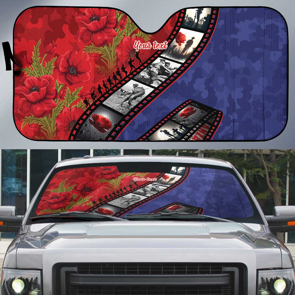 Personalised ANZAC Spirit 1915-2026 Filmstrip Tribute Auto Sun Shade Lest We Forget 25 April