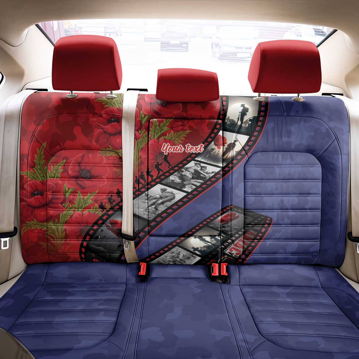 Personalised ANZAC Spirit 1915-2026 Filmstrip Tribute Back Car Seat Cover Lest We Forget 25 April