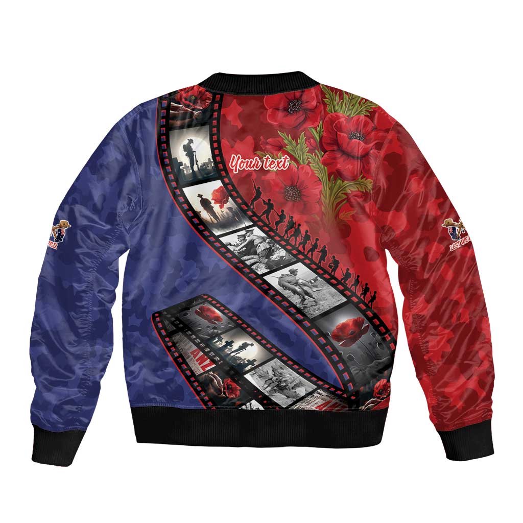 Personalised ANZAC Spirit 1915-2026 Filmstrip Tribute Bomber Jacket Lest We Forget 25 April