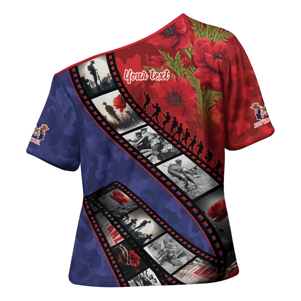 Personalised ANZAC Spirit 1915-2026 Filmstrip Tribute Cross Shoulder Shirt Lest We Forget 25 April