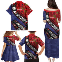 Personalised ANZAC Spirit 1915-2026 Filmstrip Tribute Family Matching Puletasi and Hawaiian Shirt Lest We Forget 25 April LT9 - Polynesian Pride