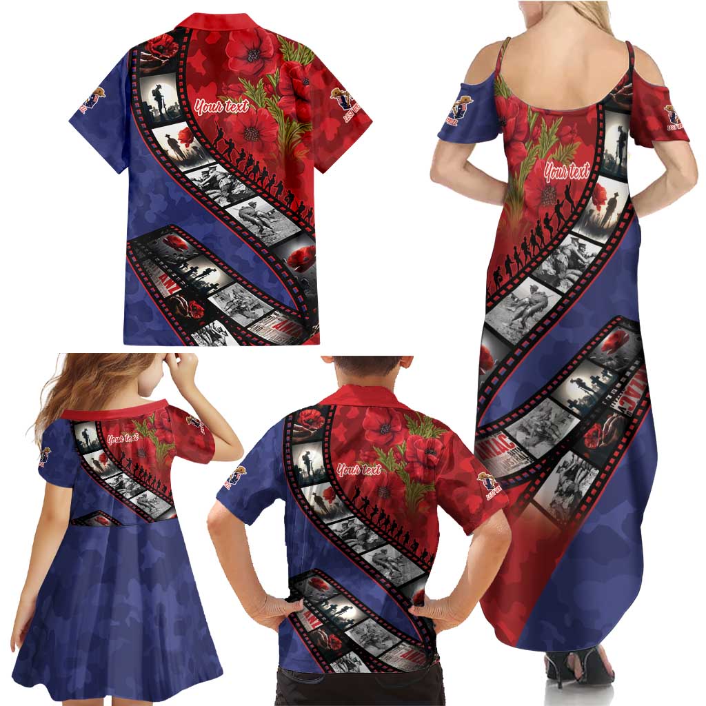 Personalised ANZAC Spirit 1915-2026 Filmstrip Tribute Family Matching Summer Maxi Dress and Hawaiian Shirt Lest We Forget 25 April LT9 - Polynesian Pride