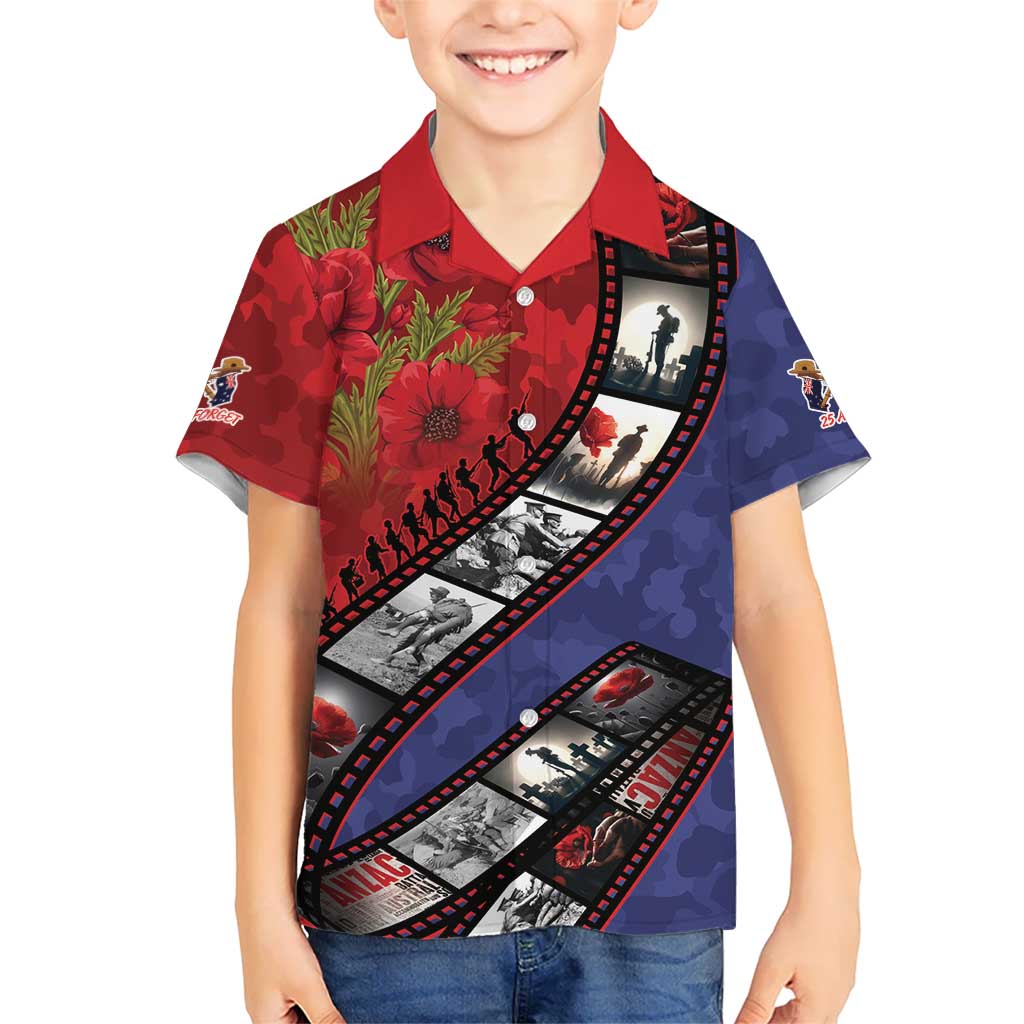 Personalised ANZAC Spirit 1915-2026 Filmstrip Tribute Family Matching Summer Maxi Dress and Hawaiian Shirt Lest We Forget 25 April LT9 Son's Shirt Red - Polynesian Pride