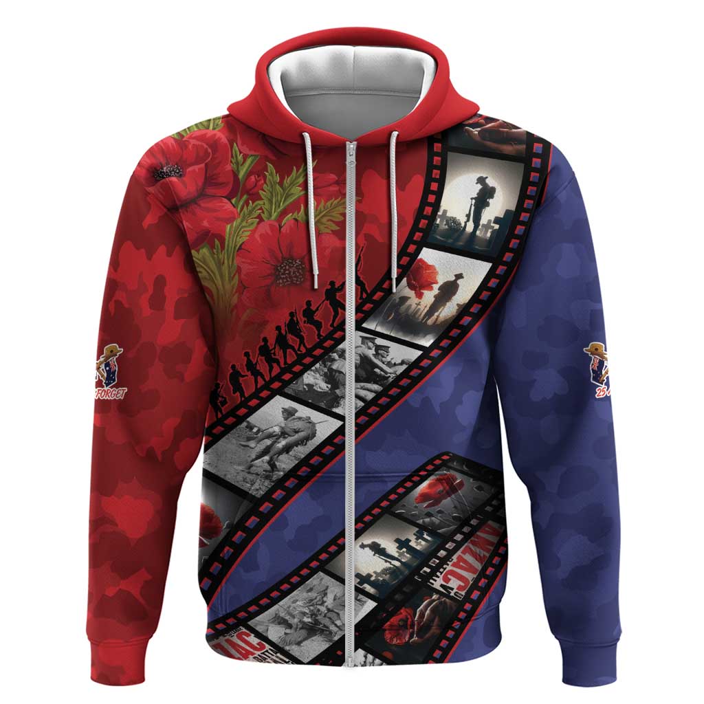 Personalised ANZAC Spirit 1915-2026 Filmstrip Tribute Hoodie Lest We Forget 25 April