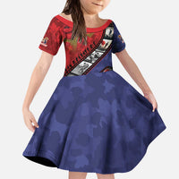 Personalised ANZAC Spirit 1915-2026 Filmstrip Tribute Kid Short Sleeve Dress Lest We Forget 25 April LT9 KID Red - Polynesian Pride