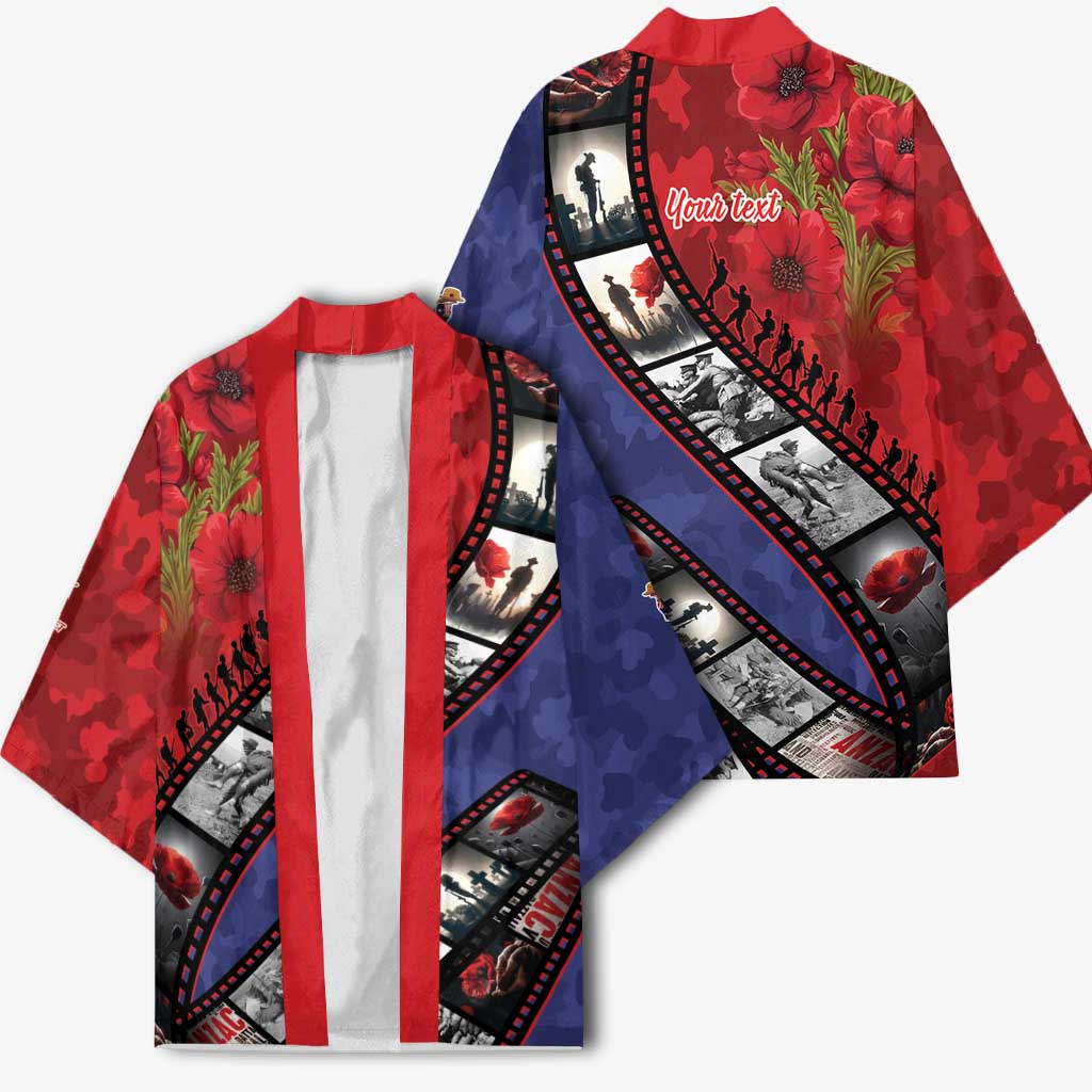 Personalised ANZAC Spirit 1915-2026 Filmstrip Tribute Kimono Lest We Forget 25 April