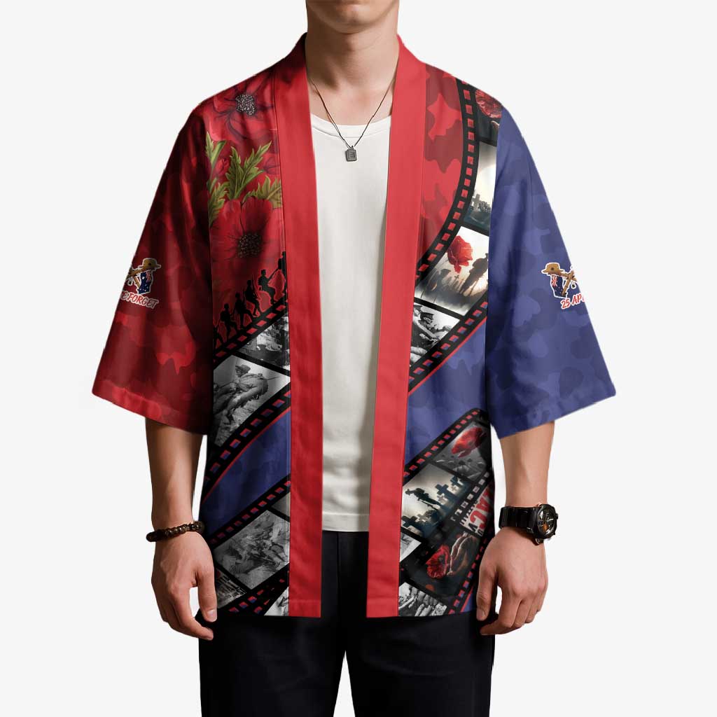 Personalised ANZAC Spirit 1915-2026 Filmstrip Tribute Kimono Lest We Forget 25 April