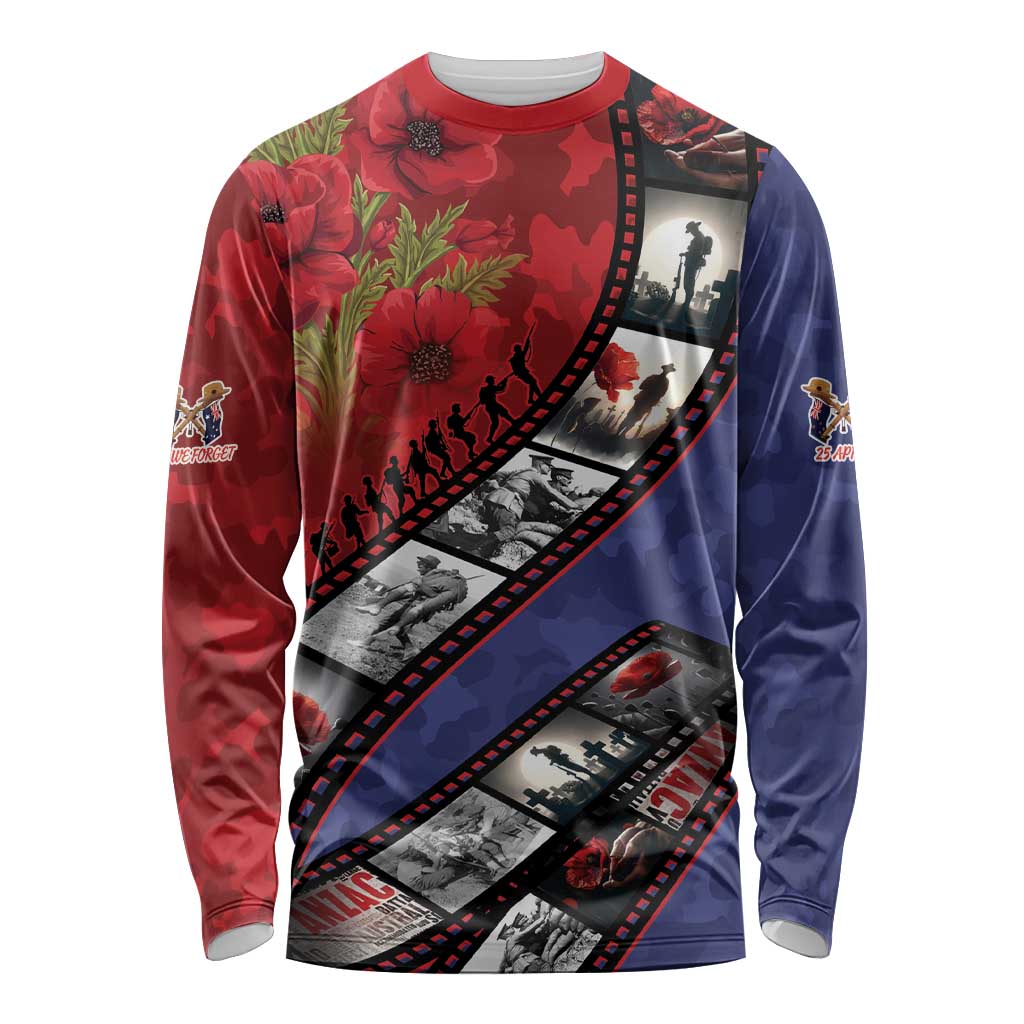 Personalised ANZAC Spirit 1915-2026 Filmstrip Tribute Long Sleeve Shirt Lest We Forget 25 April