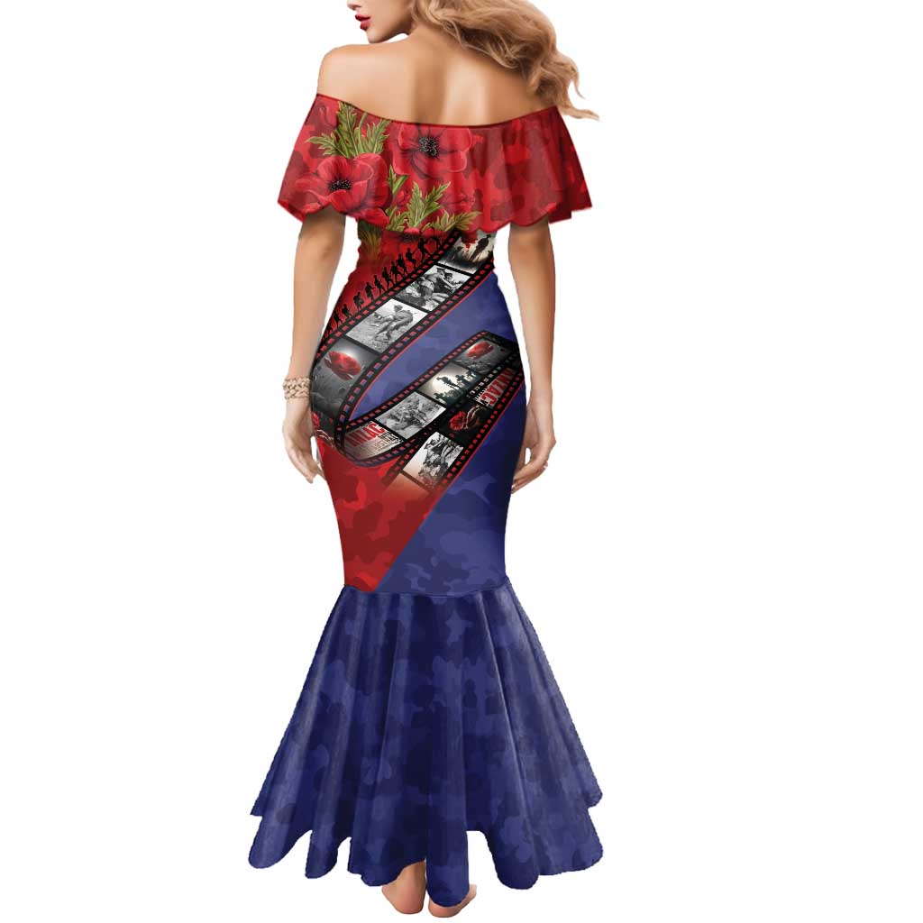 Personalised ANZAC Spirit 1915-2026 Filmstrip Tribute Mermaid Dress Lest We Forget 25 April LT9 - Polynesian Pride