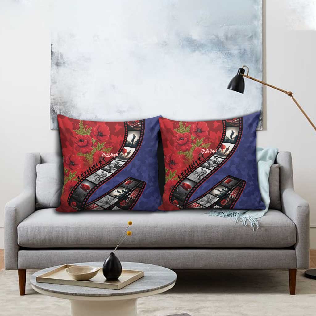 Personalised ANZAC Spirit 1915-2026 Filmstrip Tribute Pillow Cover Lest We Forget 25 April