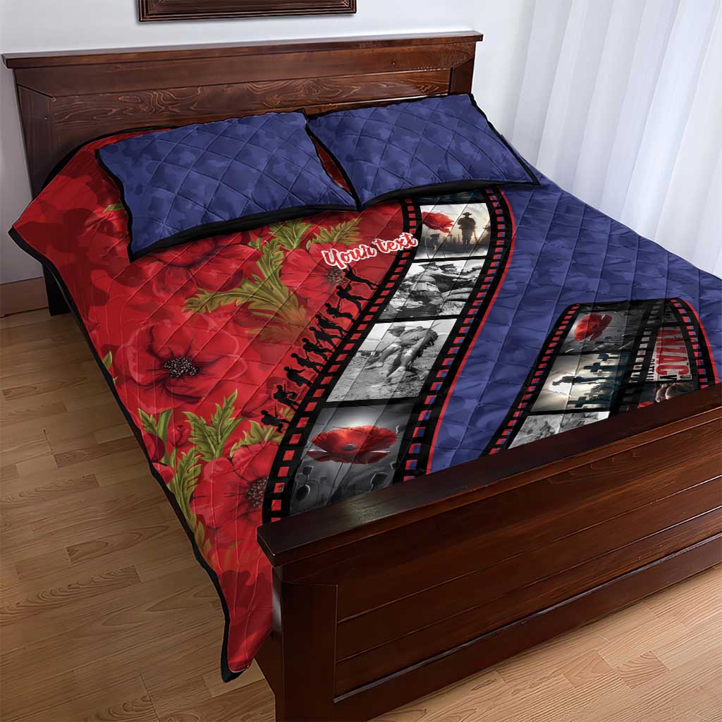 Personalised ANZAC Spirit 1915-2026 Filmstrip Tribute Quilt Bed Set Lest We Forget 25 April