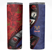 Personalised ANZAC Spirit 1915-2026 Filmstrip Tribute Skinny Tumbler Lest We Forget 25 April LT9 Red - Polynesian Pride