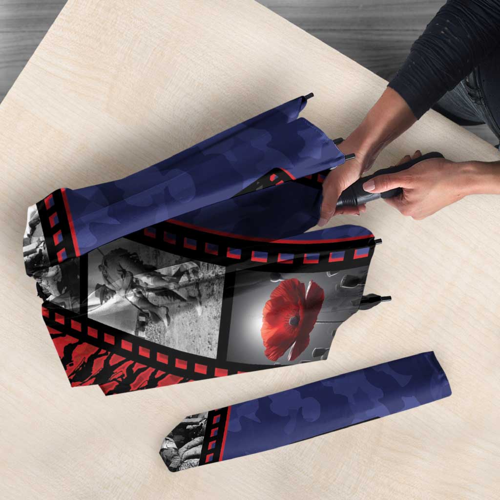 Personalised ANZAC Spirit 1915-2026 Filmstrip Tribute Umbrella Lest We Forget 25 April