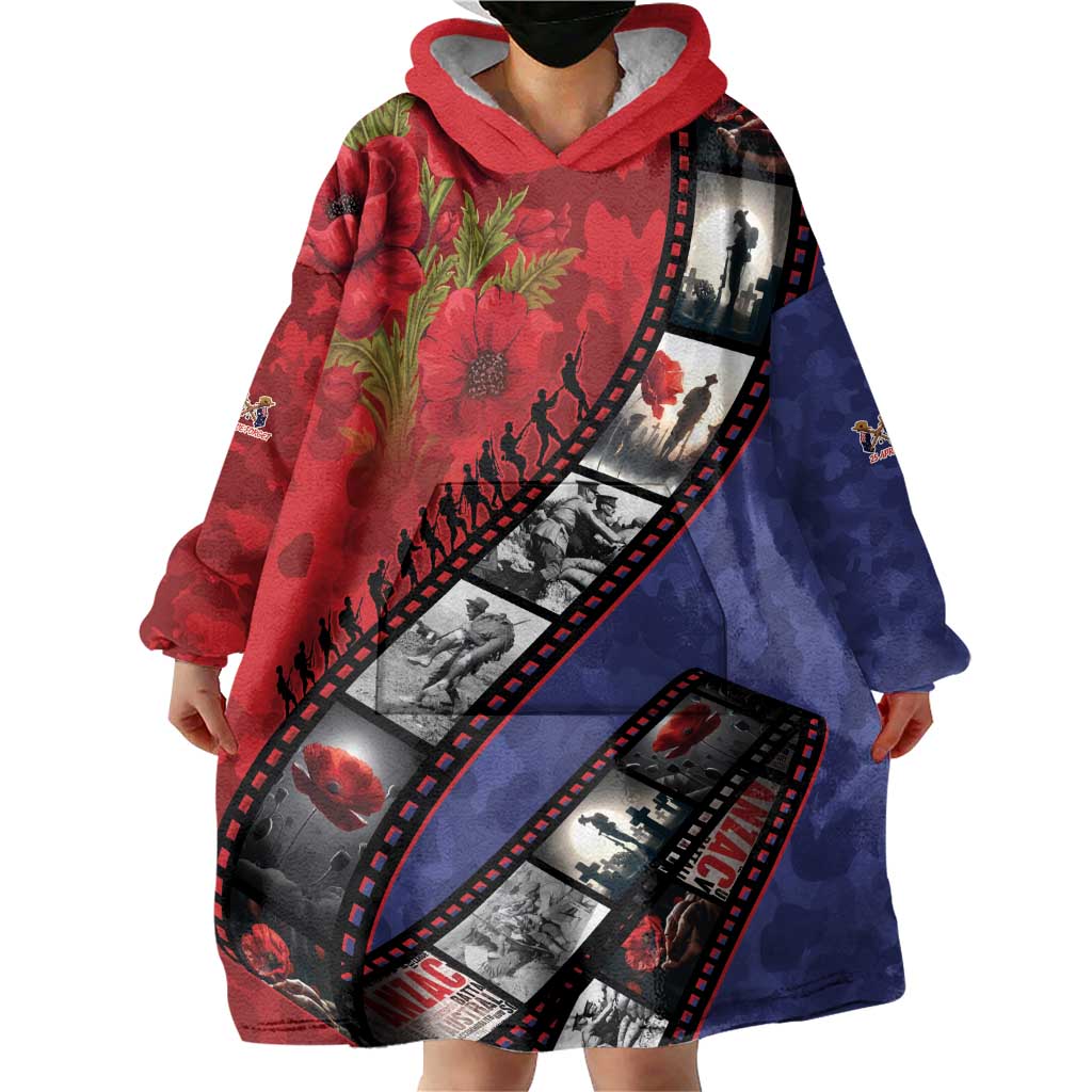 Personalised ANZAC Spirit 1915-2026 Filmstrip Tribute Wearable Blanket Hoodie Lest We Forget 25 April LT9 - Polynesian Pride