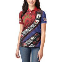Personalised ANZAC Spirit 1915-2026 Filmstrip Tribute Women Polo Shirt Lest We Forget 25 April LT9 - Polynesian Pride