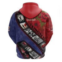 Personalised ANZAC Spirit 1915-2026 Filmstrip Tribute Zip Hoodie Lest We Forget 25 April