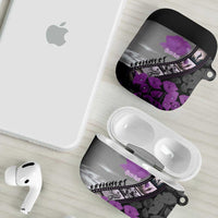 Personalised Remembering ANZAC Lest We Forget AirPods Case Vintage Film Frame Memorial Purple Poppy