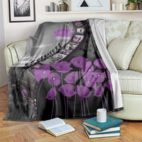 Personalised Remembering ANZAC Lest We Forget Blanket Vintage Film Frame Memorial Purple Poppy