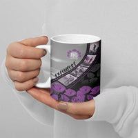 Personalised Remembering ANZAC Lest We Forget Ceramic Mug Vintage Film Frame Memorial Purple Poppy