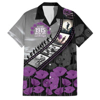 Personalised Remembering ANZAC Lest We Forget Family Matching Off The Shoulder Long Sleeve Dress and Hawaiian Shirt Vintage Film Frame Memorial Purple Poppy LT9 Dad's Shirt - Short Sleeve Purple - Polynesian Pride