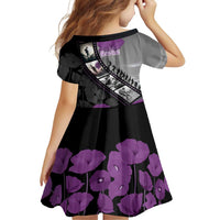 Personalised Remembering ANZAC Lest We Forget Family Matching Off Shoulder Maxi Dress and Hawaiian Shirt Vintage Film Frame Memorial Purple Poppy LT9 - Polynesian Pride