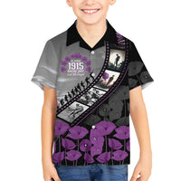 Personalised Remembering ANZAC Lest We Forget Family Matching Off Shoulder Maxi Dress and Hawaiian Shirt Vintage Film Frame Memorial Purple Poppy LT9 Son's Shirt Purple - Polynesian Pride