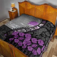 Personalised Remembering ANZAC Lest We Forget Quilt Vintage Film Frame Memorial Purple Poppy