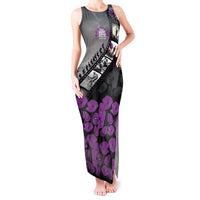 Personalised Remembering ANZAC Lest We Forget Tank Maxi Dress Vintage Film Frame Memorial Purple Poppy