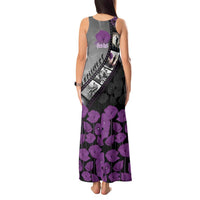 Personalised Remembering ANZAC Lest We Forget Tank Maxi Dress Vintage Film Frame Memorial Purple Poppy