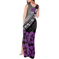 Personalised Remembering ANZAC Lest We Forget Tank Maxi Dress Vintage Film Frame Memorial Purple Poppy
