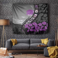 Personalised Remembering ANZAC Lest We Forget Tapestry Vintage Film Frame Memorial Purple Poppy