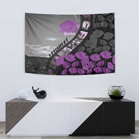 Personalised Remembering ANZAC Lest We Forget Tapestry Vintage Film Frame Memorial Purple Poppy