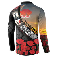 Personalised Remembering ANZAC Lest We Forget Button Sweatshirt Vintage Film Frame Memorial Red Poppy