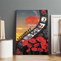 Personalised Remembering ANZAC Lest We Forget Canvas Wall Art Vintage Film Frame Memorial Red Poppy