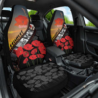 Personalised Remembering ANZAC Lest We Forget Car Seat Cover Vintage Film Frame Memorial Red Poppy