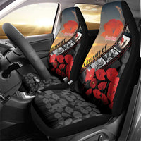 Personalised Remembering ANZAC Lest We Forget Car Seat Cover Vintage Film Frame Memorial Red Poppy