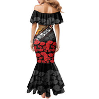 Personalised Remembering ANZAC Lest We Forget Family Matching Mermaid Dress and Hawaiian Shirt Vintage Film Frame Memorial Red Poppy LT9 - Polynesian Pride