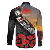Personalised Remembering ANZAC Lest We Forget Family Matching Off Shoulder Maxi Dress and Hawaiian Shirt Vintage Film Frame Memorial Red Poppy LT9 - Polynesian Pride
