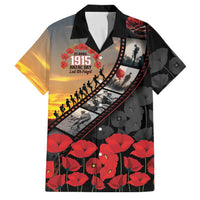 Personalised Remembering ANZAC Lest We Forget Family Matching Puletasi and Hawaiian Shirt Vintage Film Frame Memorial Red Poppy LT9 Dad's Shirt - Short Sleeve Red - Polynesian Pride